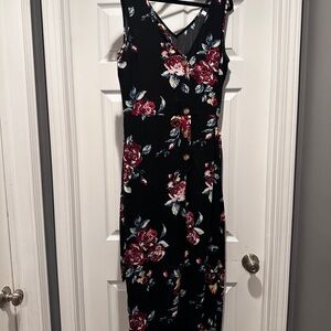 Floral Black Jumpsuit